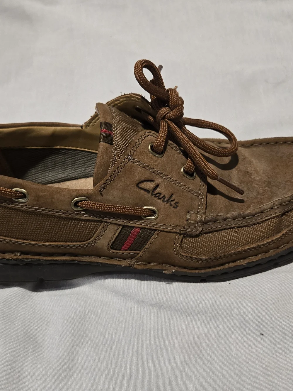 Clarks Men’s Brown Leather Boat Shoes - Size 8 Medium